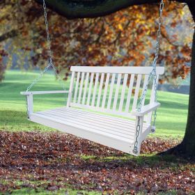 Front Porch Swing with Armrests, Wood Bench Swing with Hanging Chains,for Outdoor Patio ,Garden Yard, porch, backyard, or sunroom,Easy to Assembl