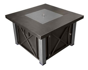 AZ Patio Heaters Outdoor Fire Pit in Hammered- Bronze and Stainless Steel (Color: Hammered Bronze and Stainless Steel)